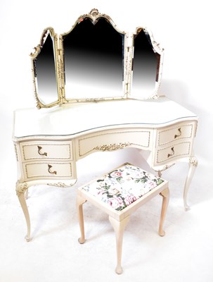 Lot 52 - A cream painted gilt-heightened part bedroom...