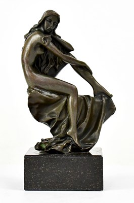 Lot 281 - MILO; a bronze figure of a seated nude, on...