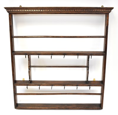 Lot 41 - An early 20th century oak wall-mounting open...