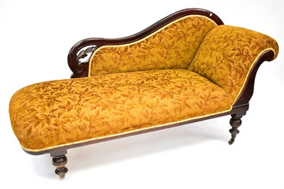 Lot 54a - A Victorian mahogany framed chaise longue with...