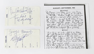 Lot 316 - THE BEATLES; a full set of signatures,...
