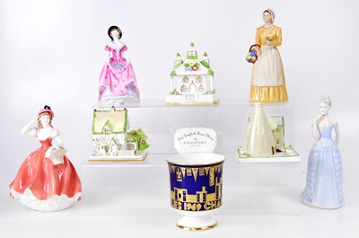 Lot 175 - COALPORT; seven boxed collectible figurines...