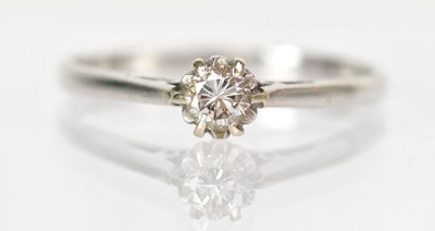Lot 754 - An 18ct white gold diamond solitaire ring,...