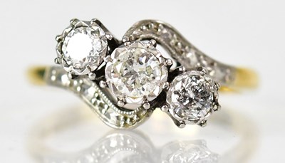 Lot 758 - An 18ct yellow gold ring, set with tree...