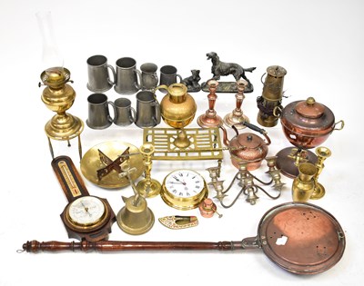 Lot 536 - A quantity of copper, brass and pewter ware,...