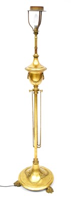Lot 155 - A brass standard lamp in the form of an urn on...