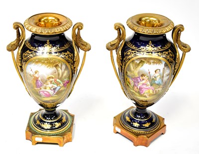 Lot 206 - A pair of 19th century Continental porcelain...