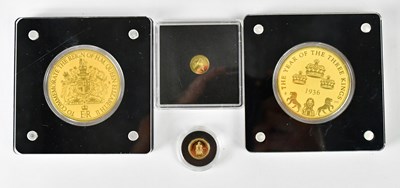 Lot 661 - Four gold coins, comprising two 24ct coins,...