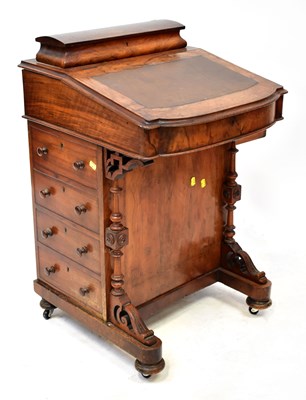 Lot 81 - A 19th century mahogany Davenport, with top...