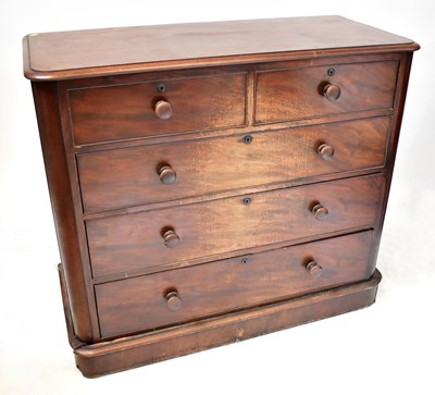 Lot 73 - A 19th century mahogany chest of two short...