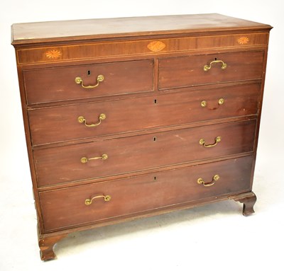 Lot 72 - An early 19th century mahogany chest of two...