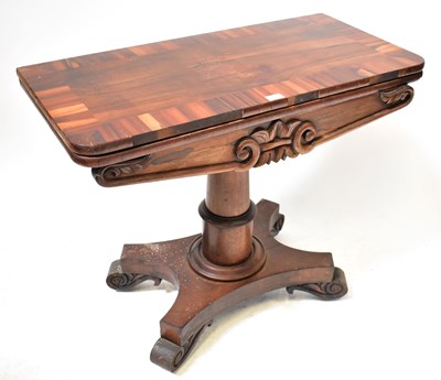 Lot 27a - A Victorian rosewood card table, on turned...