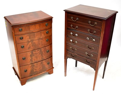 Lot 51 - An Edwardian six-drawer mahogany music chest,...