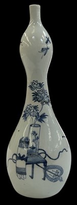 Lot 665 - A tall Korean porcelain blue and white double...