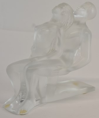 Lot 538 - LALIQUE; a French frosted glass figure of lady...