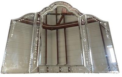 Lot 40 - A Venetian style three section two fold...