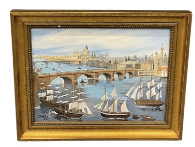 Lot 219 - LESBIA THORPE; a modern oil on board,...