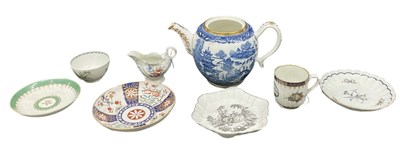 Lot 498 - WORCESTER; eight pieces of 18th century...