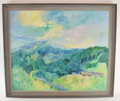 Lot 196 - JOAN HODES (1925-2022); large oil on canvas,...