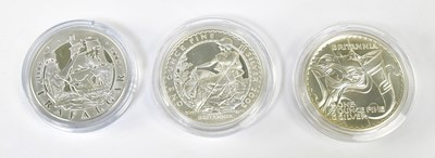 Lot 674 - Two Queen Elizabeth II £2 1oz fine silver...