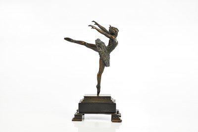 Lot 1416 - BENSON LANDES; a bronze figure of a dancing...