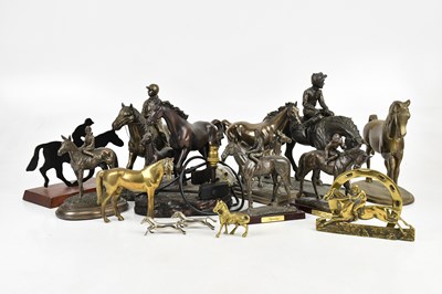 Lot 1405 - A collection of decorative modern bronzed...