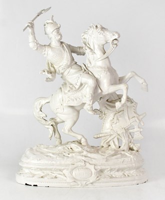 Lot 280 - A white painted spelter figure of Robert the...