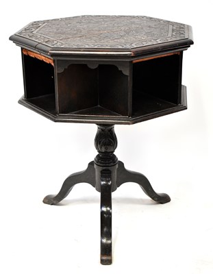 Lot 20 - An early 20th century carved oak octagonal...
