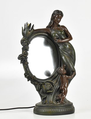 Lot 2415 - An Art Deco style resin lamp, modelled as...