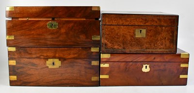 Lot 335 - Four 19th century writing slopes, comprising a...