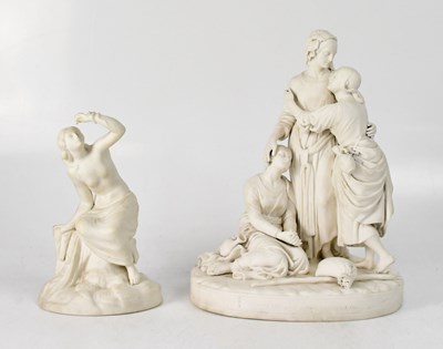 Lot 188 - Two 19th century Parian figures, comprising a...