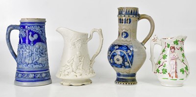 Lot 197 - Four 19th and early 20th century jugs,...