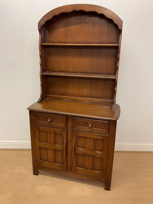 Lot 529 - OLD CHARM; an oak kitchen dresser with two...
