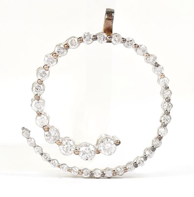 Lot 851 - A 10ct white gold pendant in the form of a...