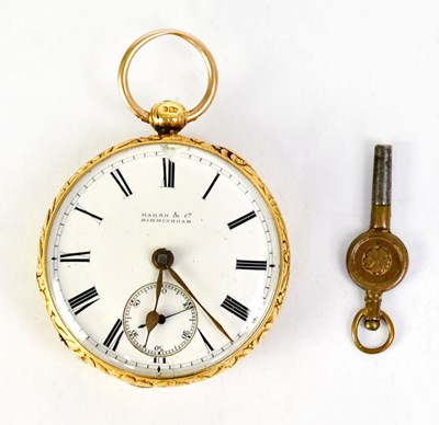 Lot 978 - MARSH & CO, BIRMINGHAM; an 18ct gold open face...