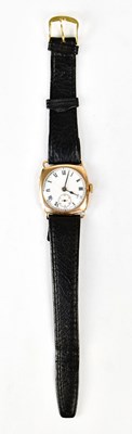Lot 1002 - DENNISON; a 9ct gold wristwatch, the with...