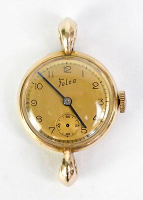 Lot 1003 - FELCA; a 9ct gold ladies' wristwatch, the gold-...