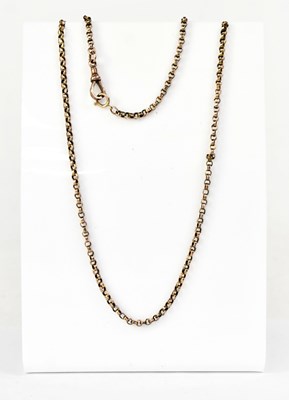 Lot 852 - A 9ct gold belcher link chain necklace with...