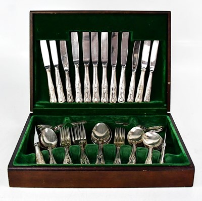 Lot 553 - VINERS; a canteen of silver-plated King's...