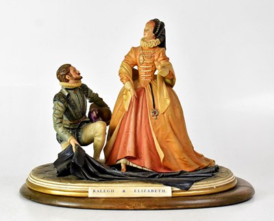 Lot 185 - CAPODIMONTE; a figure group, 'Ralegh (sic) and...