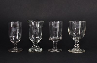 Lot 294 - Four 19th century and later wine glasses and...