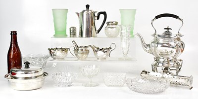 Lot 555 - A collection of silver-plated items to include...