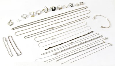 Lot 955 - Various silver and white metal jewellery items,...