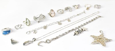 Lot 954 - A quantity of contemporary 925 silver...