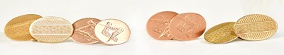 Lot 902 - Two pairs of 9ct gold cufflinks, one pair with...