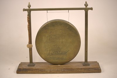 Lot 132 - An early 20th century brass gong, engraved...