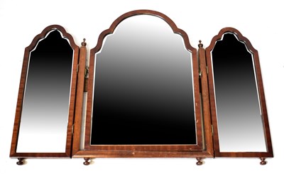 Lot 135 - A Georgian-style arched mahogany triptych...