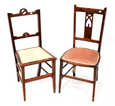 Lot 105 - An Arts and Crafts mahogany bedroom chair,...
