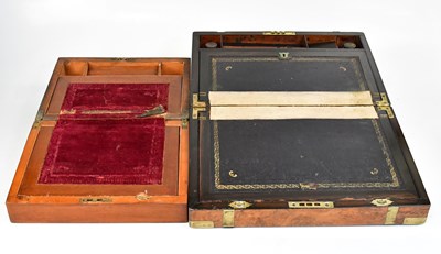 Lot 330 - A 19th century walnut brass-bound wrtiting...