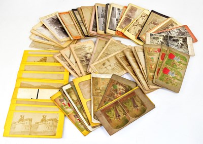 Lot 390 - A quantity of stereoscope slides, including...